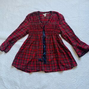 Sundance Red Checkered Blouse